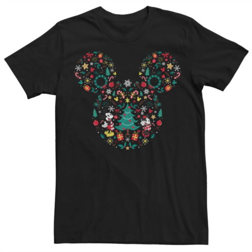 Licensed Character Mens Disney Mickey And Minnie Christmas Mashup Tee