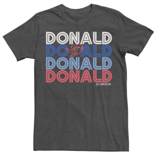 Licensed Character Mens Disney Donald Duck Head Name Stack Tee