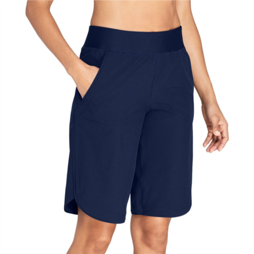 Womens Lands End 11 Quick Dry Swim Board Shorts With Panty
