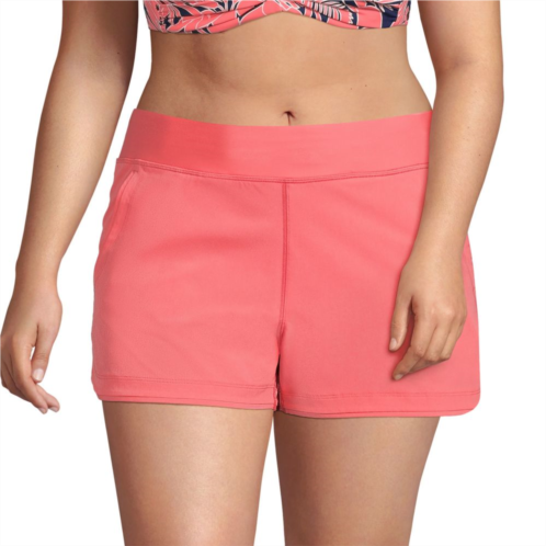Plus Size Lands End 3 Quick Dry Swim Board Shorts With Panty