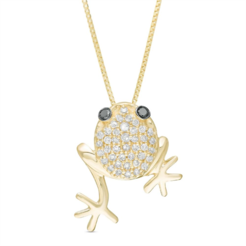 Gemminded 10k Gold 1/6 Carat T.W. Diamond Frog Pendant Necklace
