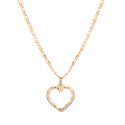 LC Lauren Conrad Gold Tone Textured Heart Pendant Necklace