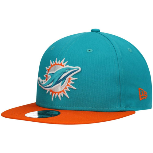 New Era x Staple Mens New Era Aqua/Orange Miami Dolphins 2-Tone Basic 9FIFTY Snapback Hat