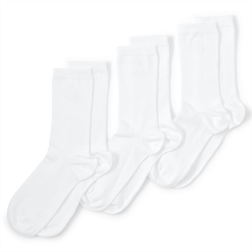 Womens Lands End Seamless Toe Solid Crew Socks 3-Pack