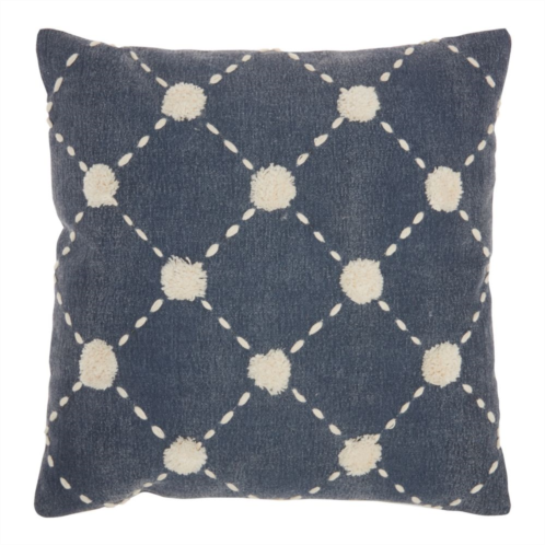 Mina Victory Embroidered Dots Throw Pillow
