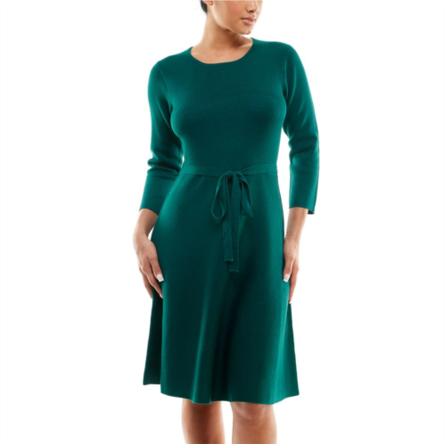Womens Nina Leonard Fit & Flare Sweater Dress