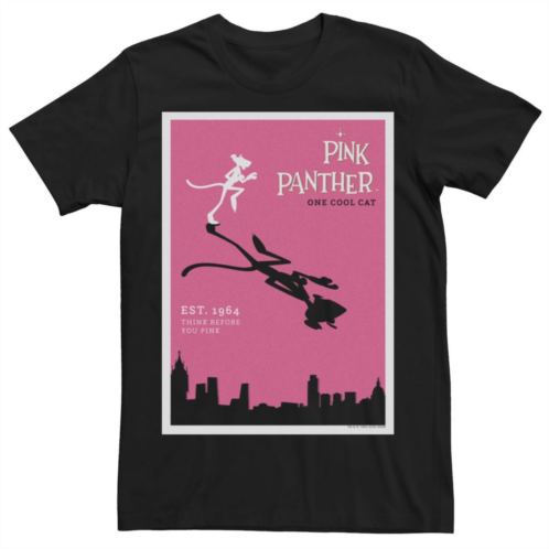 Licensed Character Mens The Pink Panther Silhouette Poster Tee