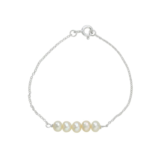 Charming Girl Sterling Silver Freshwater Cultured Pearl Bracelet