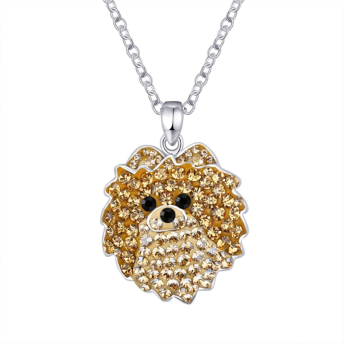 Crystal Collective Silver-Plated Crystal Pomeranian Dog Pendant Necklace