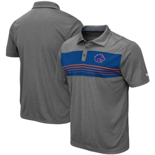 Mens Colosseum Heathered Charcoal Boise State Broncos Smithers Polo