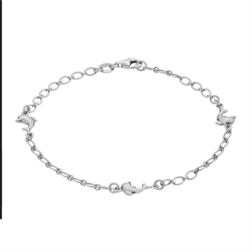 Unbranded Sterling Silver Dolphin Pendants Anklet