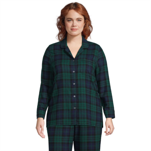 Plus Size Lands End Long Sleeve Flannel Pajama Top