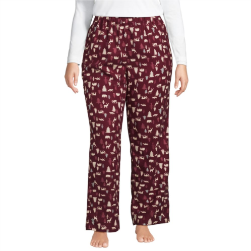 Plus Size Lands End Womens Flannel Cotton Pajama Pants