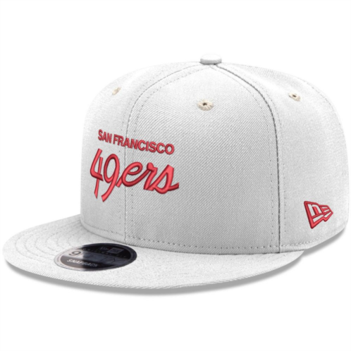 Mens New Era White San Francisco 49ers ScriptAOriginal Fit 9FIFTY Snapback Hat