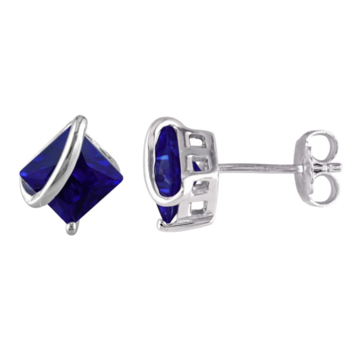Stella Grace Sterling Silver Lab-Created Blue Sapphire Stud Earrings