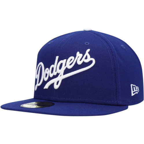 Mens New Era Royal Los Angeles Dodgers White Logo 59FIFTY Fitted Hat