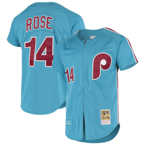 Unbranded Mens Mitchell & Ness Pete Rose Light Blue Philadelphia Phillies Cooperstown Collection Authentic Jersey