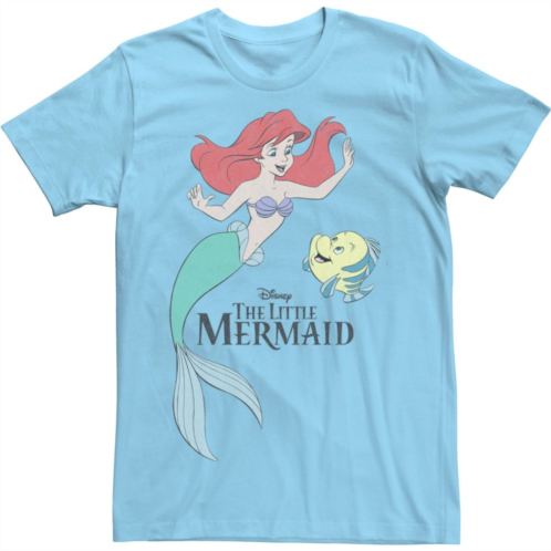 Licensed Character Mens Disney The Little Mermaid Ariel & Flounder Portrait Tee