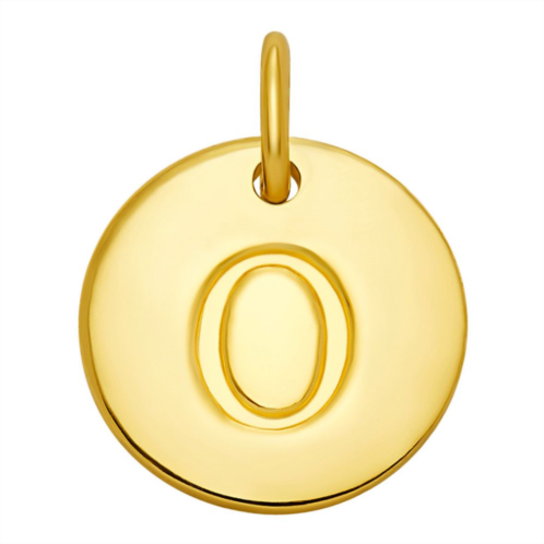 PRIMROSE 18k Gold Over Sterling Silver Letter Disc Charm