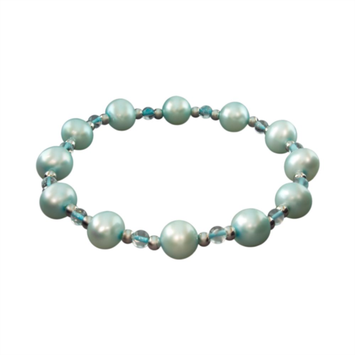 Unbranded Sterling Silver Dyed Freshwater Cultured Pearl Stretch Bracelet
