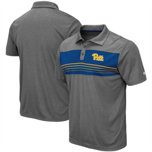 Mens Colosseum Heathered Charcoal Pitt Panthers Smithers Polo