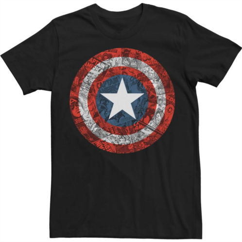 Licensed Character Big & Tall Marvel Captain America Avengers Shield Comic Premium Tee