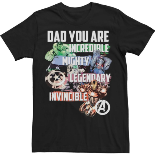 Licensed Character Big & Tall Marvel Avengers Dad You Are Incredible Tee