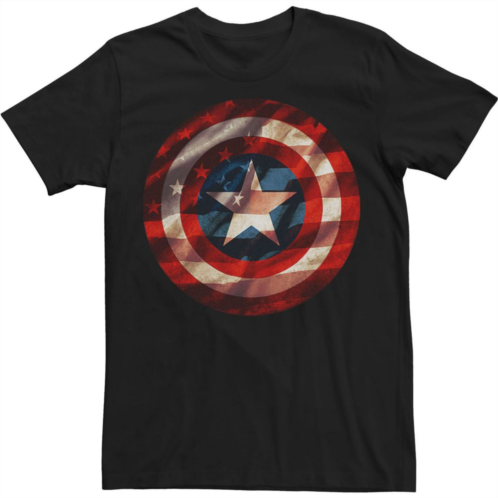 Licensed Character Big & Tall Marvel Captain America Waving Flag Shield Tee