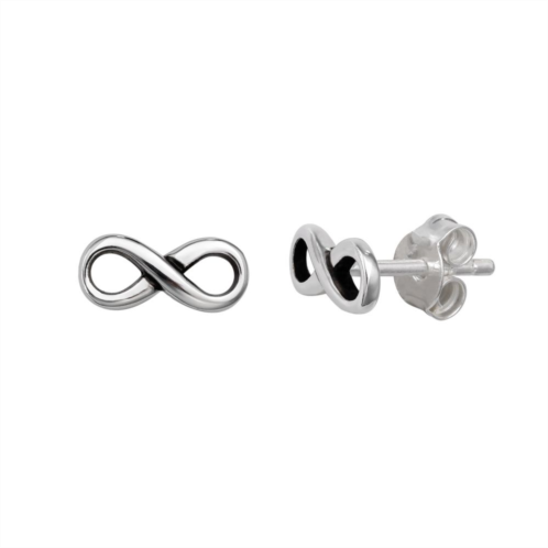 PRIMROSE Sterling Silver Oxidized Infinity Stud Earrings