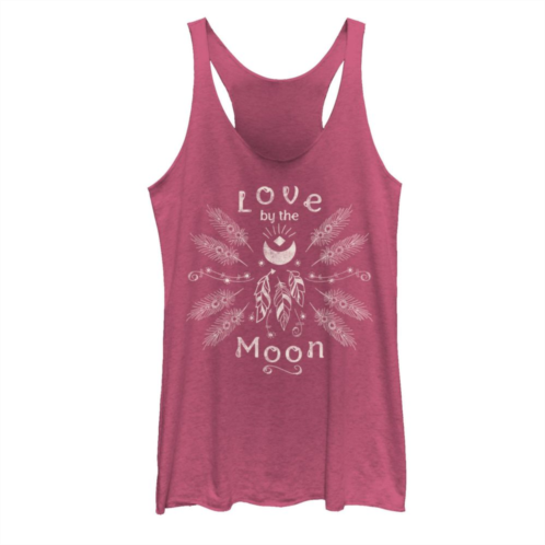 Juniors Fifth Sun Love By The Moon Feathers Heathered Graphic Tank Top
