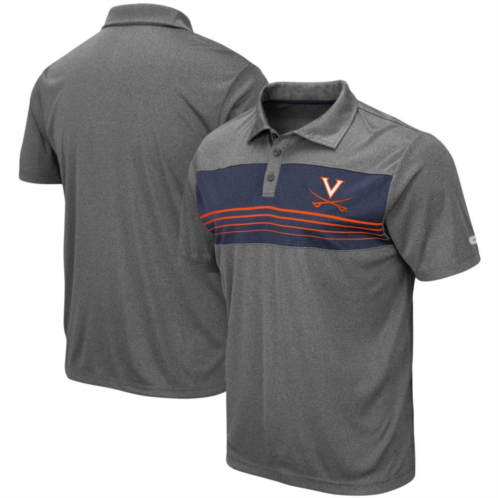 Mens Colosseum Heathered Charcoal Virginia Cavaliers Wordmark Smithers Polo