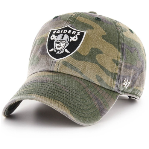 Unbranded Mens 47 Camo Las Vegas Raiders Woodland Clean Up Adjustable Hat