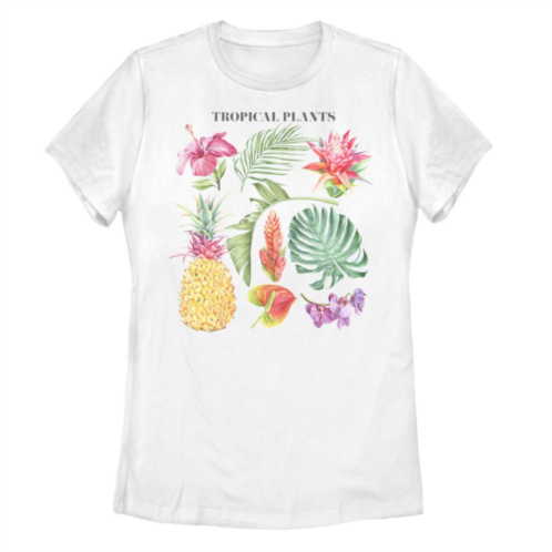 Unbranded Juniors Tropical Plants Graphic Tee