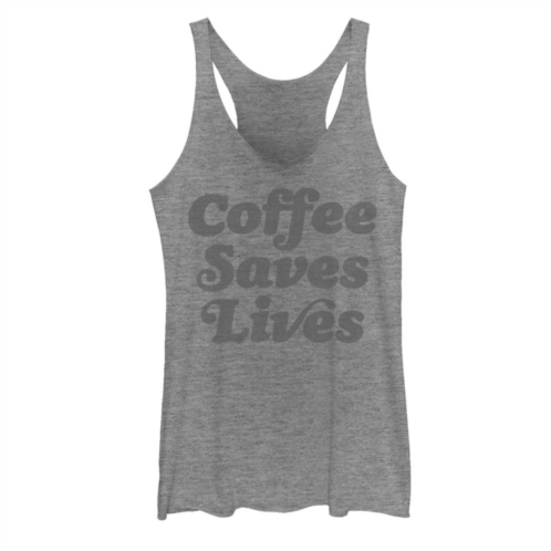 Unbranded Juniors Coffee Saves Lives Graphic Tank Top