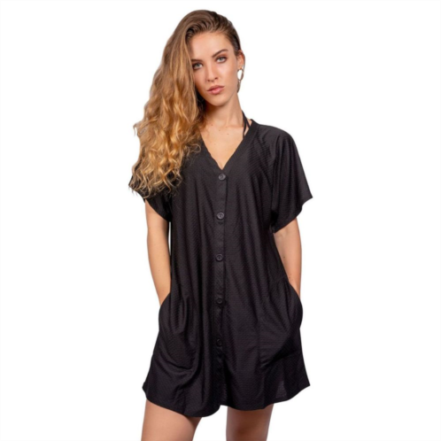 Womens Jordan Taylor Hoodie Button-Front Swim Cover-Up