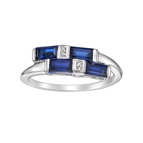 Gemminded Sterling Silver Lab-created Sapphire Ring