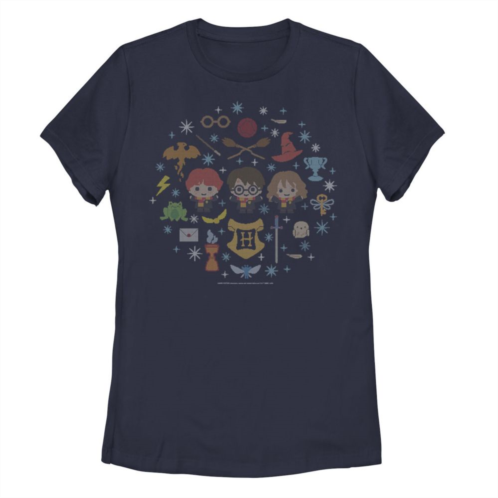 Licensed Character Juniors Harry Potter Chibi Christmas Graphic Tee