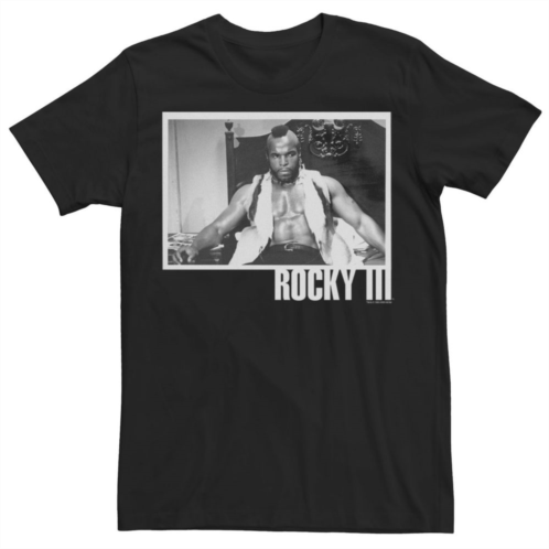Licensed Character Mens Rocky 3 Clubber Lang Black And White Photograph Tee