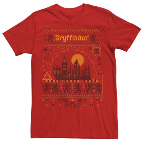 Mens Harry Potter Christmas Gryffindor Ugly Sweater Tee