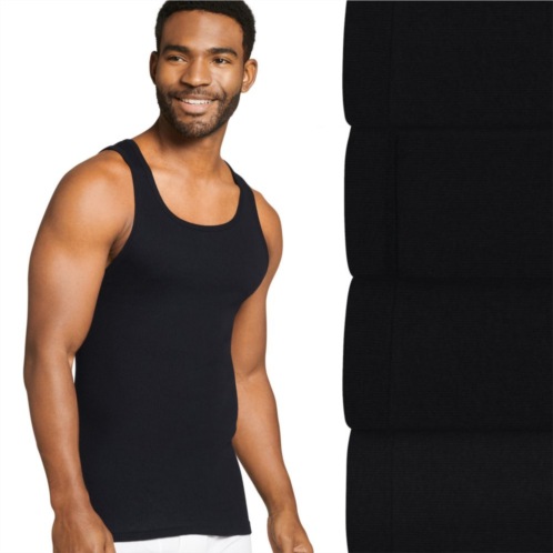 Mens Jockey 4-Pack Fitted Tank Top A-Shirts