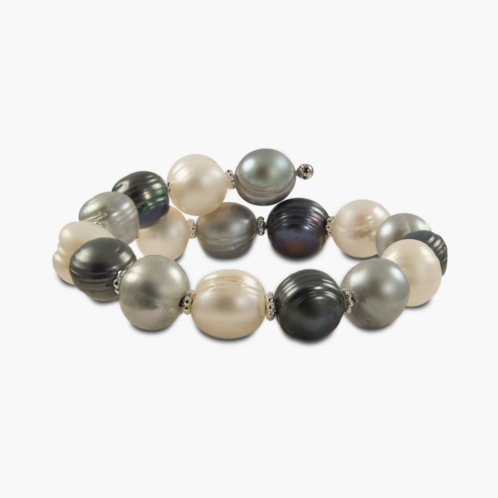 Unbranded Sterling Silver Dyed Freshwater Cultured Pearl Wrap Bracelet