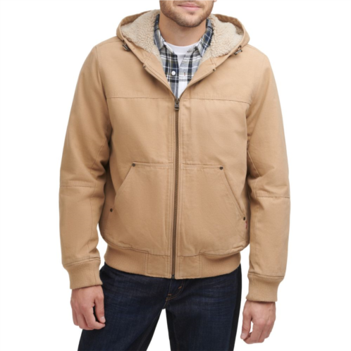 Mens Levis Canvas Workwear Sherpa-Lined Hooded Bomber