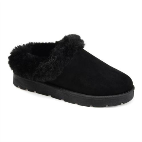 Journee Collection Whisp Womens Faux-Fur Trim Slippers