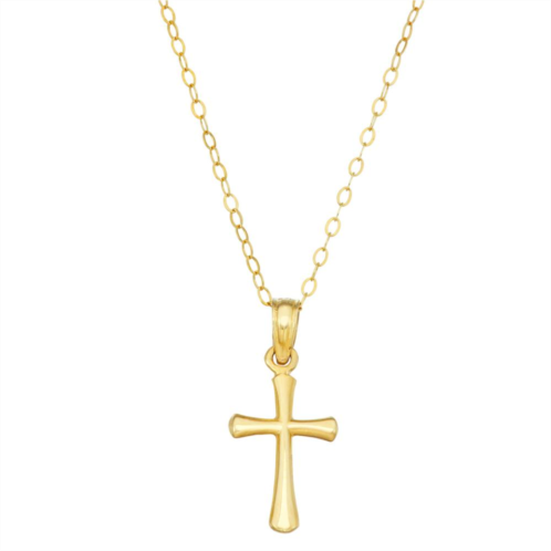 Charming Girl Kids 14k Gold Cross Pendant Necklace