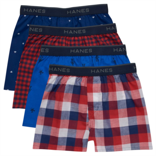 Boys 6-20 Hanes Ultimate 4-Pack Comfortsoft Woven Boxers
