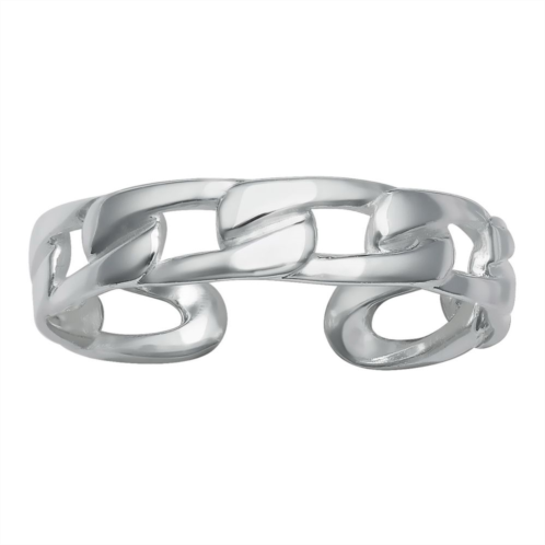 PRIMROSE Polished Sterling Silver Chain Link Toe Ring