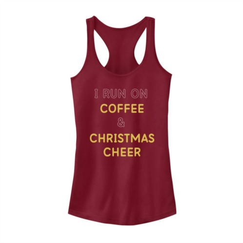 Unbranded Juniors I Run On Coffee & Christmas Cheer Tank Top