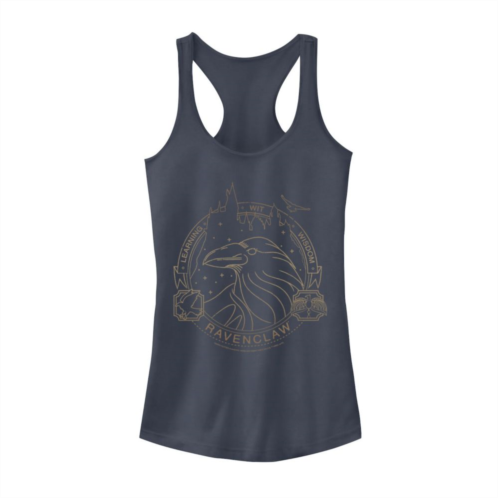 Licensed Character Juniors Harry Potter Ravenclaw Line Art Logo Graphic Tank Top