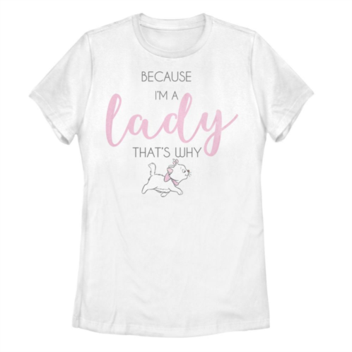 Licensed Character Juniors Disneys The Aristocats Because Im A Lady Thats Why Graphic Tee