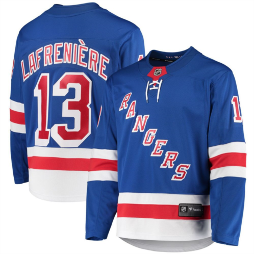 Mens Fanatics Branded Alexis Lafreniere Blue New York Rangers Premier Breakaway Player Jersey